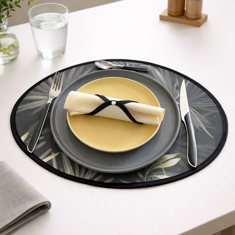 Feuille Fond Noir Set De Table Cover