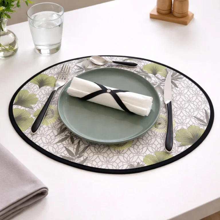 Fleurs Vertes Set De Table Cover